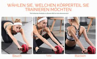 Rolă pentru abdomen FFitness FIT - Roată mare antiderapantă pentru antrenamentul abdomenului, brațelor, umerilor și spatelui - Exerciții fitness acasă pentru începători și avansați 3