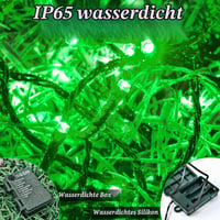 FFZZKJ Halloween svjetlosni niz na baterije 100 LED 10 m s tajmerom, 8 načina rada, vodootporan, za vanjsku i unutarnju dekoraciju, 50 LED x 2, 5 m x 2, zelena 4