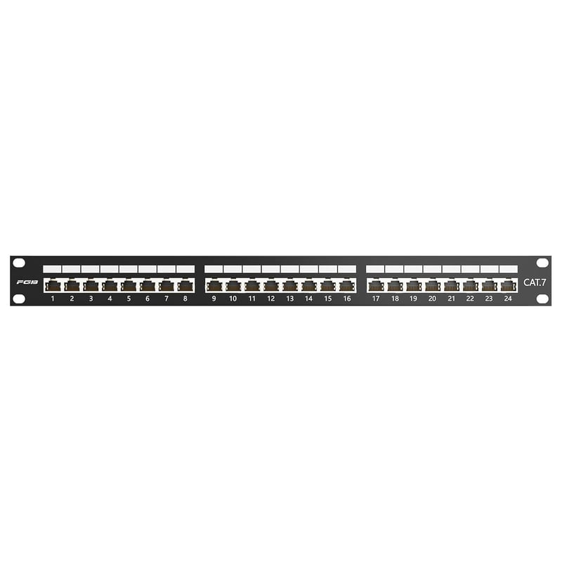 FGB CAT 7 24 portos patch panel 19" rack szerverhez RJ45 árnyékolt hálózati