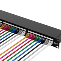 FGB CAT 7 24 portos patch panel 19" rack szerverhez RJ45 árnyékolt hálózati 7