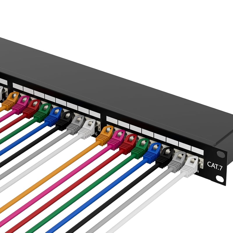 FGB CAT 7 24 portos patch panel 19" rack szerverhez RJ45 árnyékolt hálózati
