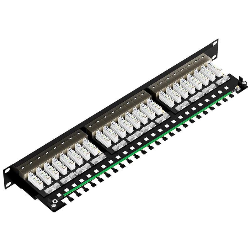 FGB CAT 7 24 portos patch panel 19" rack szerverhez RJ45 árnyékolt hálózati