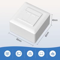 FGB CAT6a Hálózati Aljzat 2 Port RJ45 Árnyékolt Felületre vagy Süllyesztett Szereléshez 10 Gigabit Ethernet 3