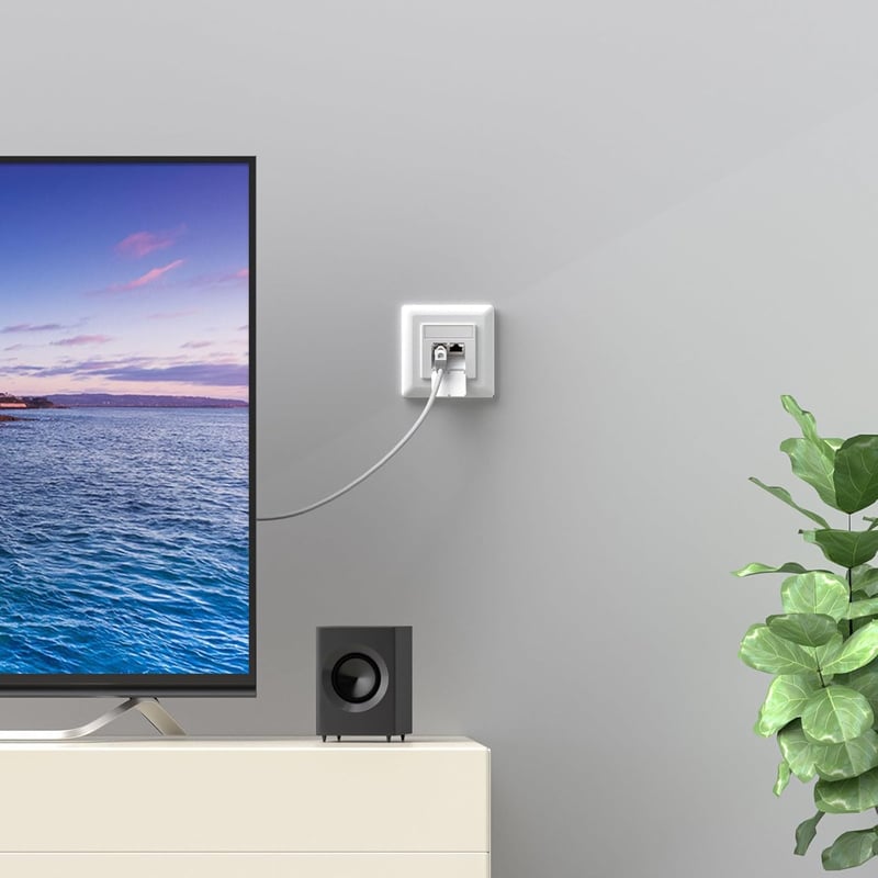 FGB CAT6a Hálózati Aljzat 2 Port RJ45 Árnyékolt Felületre vagy Süllyesztett Szereléshez 10 Gigabit Ethernet