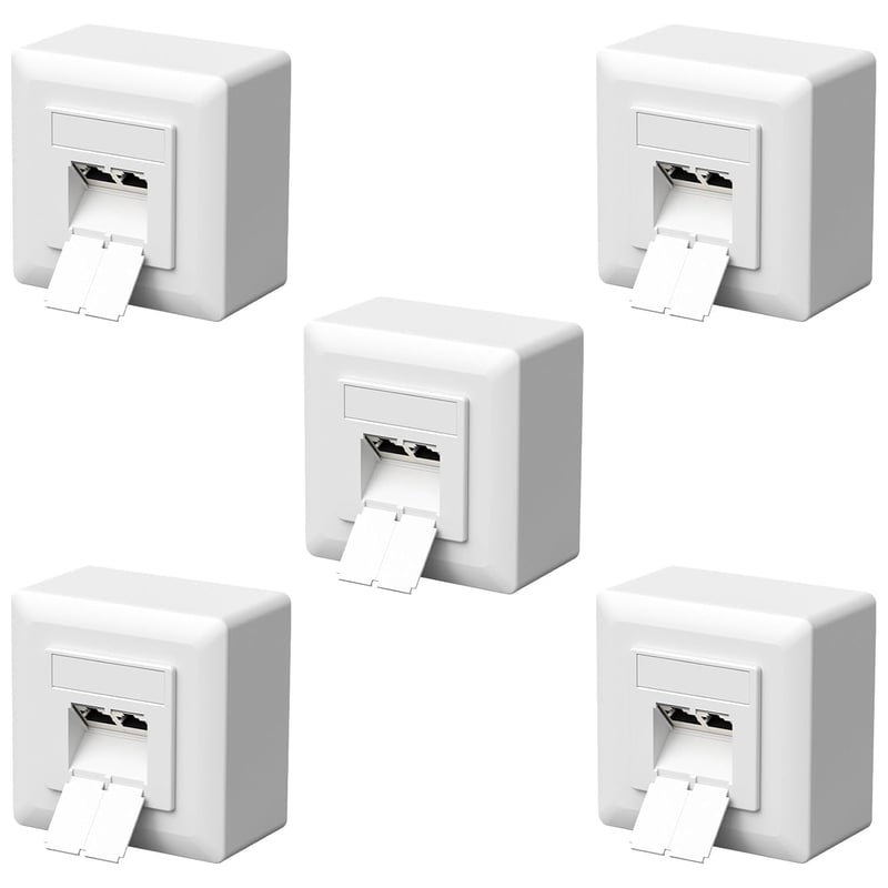 FGB CAT6a Hálózati Aljzat 2 Port RJ45 Árnyékolt Felületre vagy Süllyesztett Szereléshez 10 Gigabit Ethernet