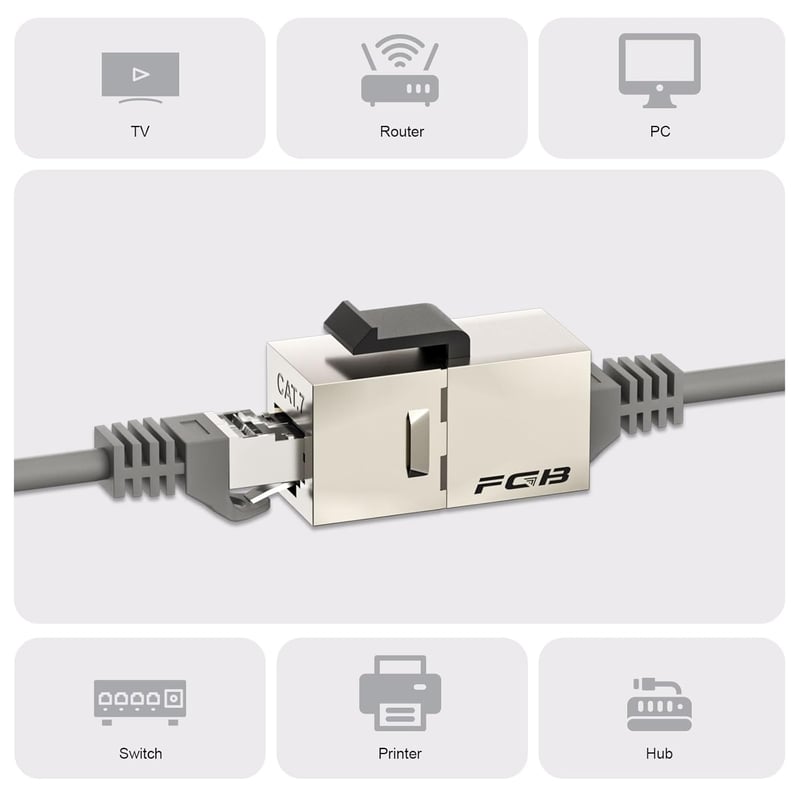 FGB Cat7 10Gbps RJ45 árnyékolt keystone modul 25db ezüst hálózati csatlakozó