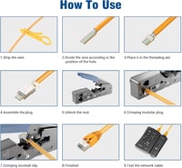 FGB Hálózati Szerszámkészlet RJ45 Sertésfog Cat7 Cat6 Cat5 Teszterrel 4