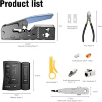 FGB Hálózati Szerszámkészlet RJ45 Sertésfog Cat7 Cat6 Cat5 Teszterrel 2