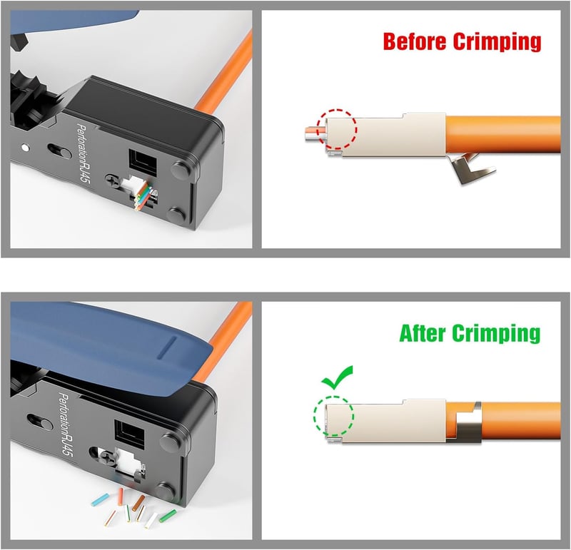 FGB Hálózati Szerszámkészlet RJ45 Sertésfog Cat7 Cat6 Cat5 Teszterrel