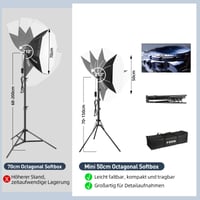 FGen LED Oktagonálny Softbox Set 60W 3000-6500K Nastaviteľné štúdiové svetlo so 150 cm statívom na fotografovanie a natáčanie videí 6