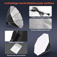 FGen Softbox szett 2x85W 2700-6400K portré fotózáshoz, élő közvetítéshez 4
