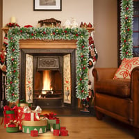 Ghirlandă de Crăciun FGHB 2,7 m cu 30 de LED-uri și 220 de ramuri, pentru scări, șemineu, ușă, decor interior și exterior 2