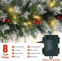 Ghirlandă de Crăciun FGHB 2,7 m cu 30 de LED-uri și 220 de ramuri, pentru scări, șemineu, ușă, decor interior și exterior 4