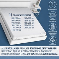 FH FAM HOME Chránič matraca Cotton Touch 180x200 cm - Prírodný, priedušný bavlnený poťah na matrac 5