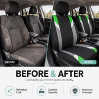 FH GROUP Látkové poťahy na predné sedadlá pre autosedačky s nízkym operadlom a odnímateľnou opierkou hlavy, univerzálne, kompatibilné s airbagmi, pre SUV, sedan, dodávky, zelené 9