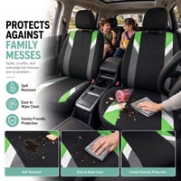 FH GROUP Látkové poťahy na predné sedadlá pre autosedačky s nízkym operadlom a odnímateľnou opierkou hlavy, univerzálne, kompatibilné s airbagmi, pre SUV, sedan, dodávky, zelené 6