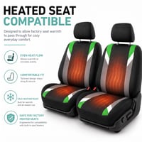 FH GROUP Látkové poťahy na predné sedadlá pre autosedačky s nízkym operadlom a odnímateľnou opierkou hlavy, univerzálne, kompatibilné s airbagmi, pre SUV, sedan, dodávky, zelené 5