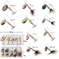 Fhioevt 10 darabos horgászcsali szett fém spinner horoggal tárológyakkal 2