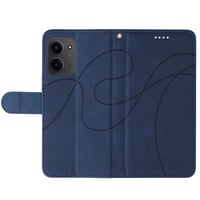 Husă tip carte FHSYCR pentru Xiaomi Redmi 15C 4G/5G cu folie din sticlă securizată, husă de protecție premium din piele PU cu suport magnetic pentru carduri și funcție de stand - Albastru 6