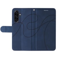 Husă tip carte FHSYCR pentru Samsung Galaxy A17 4G/5G și folie de protecție din sticlă securizată - Piele PU premium, suport magnetic pentru carduri, funcție de stand, albastru 6