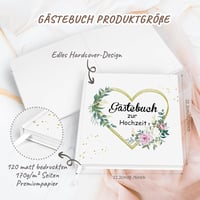 FHzytg Esküvői Vendégkönyv 120 Oldalas + DIY Matrica + 3 Toll Szett 3