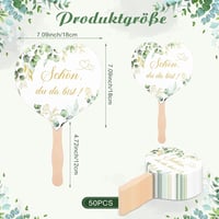 Fiada 50 db Esküvői Kézi Legyező Fa Nyéllel Szív Alakú Vendég Ajándék - heart 3