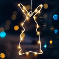 Fiada LED Húsvéti Nyuszi Ablakdísz - Fém Keretű Világító Dekoráció Időzítővel, Színes Tündérfény Függő Lámpa Húsvéti Ajándéknak 1