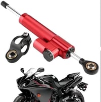 Fictory Univerzális Motorkerékpár Kormánystabilizátor - Alumínium Lengéscsillapító Sebességérzékelő Technológiával, Szerelőkerettel, Piros-F 2