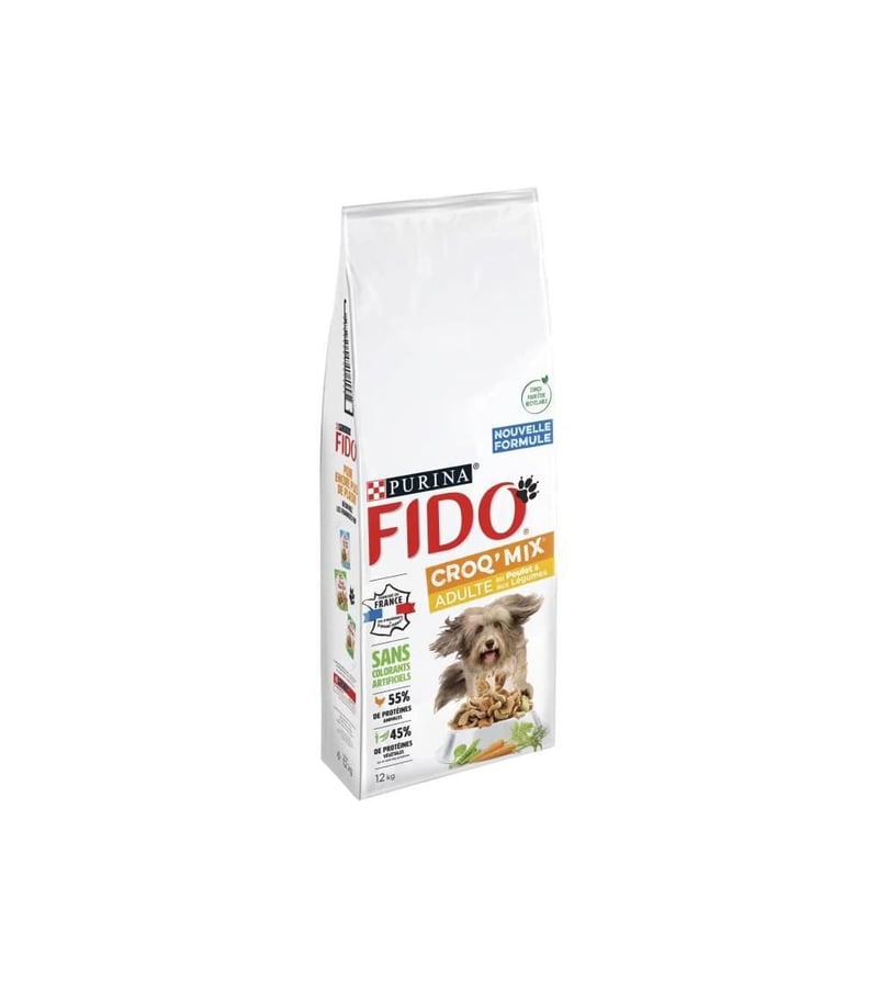 Hrană uscată pentru câini adulți Fido Croq Mix cu pui și legume 12 kg - Hrană completă pentru dezvoltarea musculară și condiție fizică