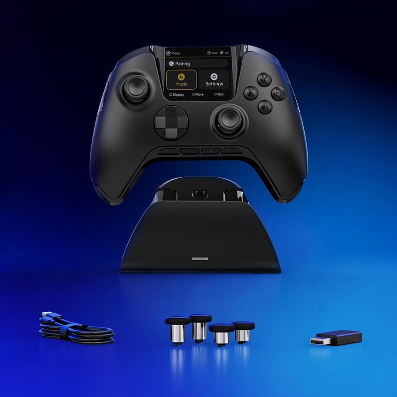 FIEHDUW ManbaOne Interaktív Képernyős Játékvezérlő PC/Switch/iOS/Android Platformokhoz - Hall-Effekt Kontroller LED Világítással és Töltőáll