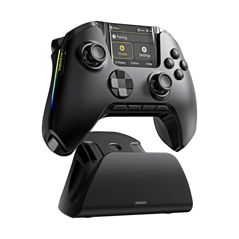 FIEHDUW ManbaOne Interaktív Képernyős Játékvezérlő PC/Switch/iOS/Android Platformokhoz - Hall-Effekt Kontroller LED Világítással és Töltőáll