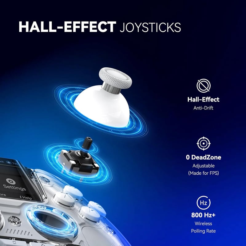 FIEHDUW ManbaOne Wireless Gaming Controller Hall Effect 1800mAh PC/Switch/iOS/Android