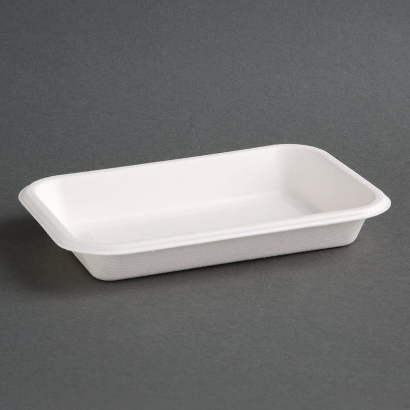 Fiesta Green Komposztálható Étel Tálka 340ml Fehér Bagasse Mikrohullámú Sütő Biztonságos 50 darabos Csomag Környezetbarát