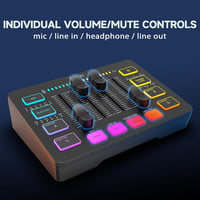 FIFINE Gaming Audio Mixer RGB XLR Mikrofon Interfész Podcast Streaming 3
