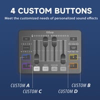 FIFINE Gaming Audio Mixer RGB XLR Mikrofon Interfész Podcast Streaming 4