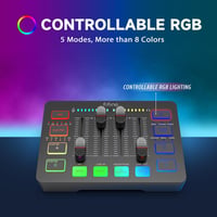 FIFINE Gaming Audio Mixer RGB XLR Mikrofon Interfész Podcast Streaming 6