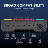 FIFINE Gaming Audio Mixer RGB XLR Mikrofon Interfész Podcast Streaming 2