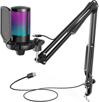 FIFINE Gaming Mikrofon USB PC-hez Kar Állvánnyal Podcast Streaming Stúdió 1