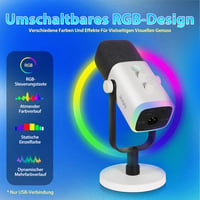 FIFINE MI13 USB XLR Dinamikus Mikrofon Streaming és Podcast Készítéshez - RGB Világítással, Némító Gombbal, PC/PS4/PS5/Mac Kompatibilis 5