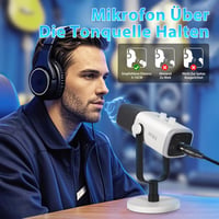 FIFINE MI13 USB XLR Dinamikus Mikrofon Streaming és Podcast Készítéshez - RGB Világítással, Némító Gombbal, PC/PS4/PS5/Mac Kompatibilis 4
