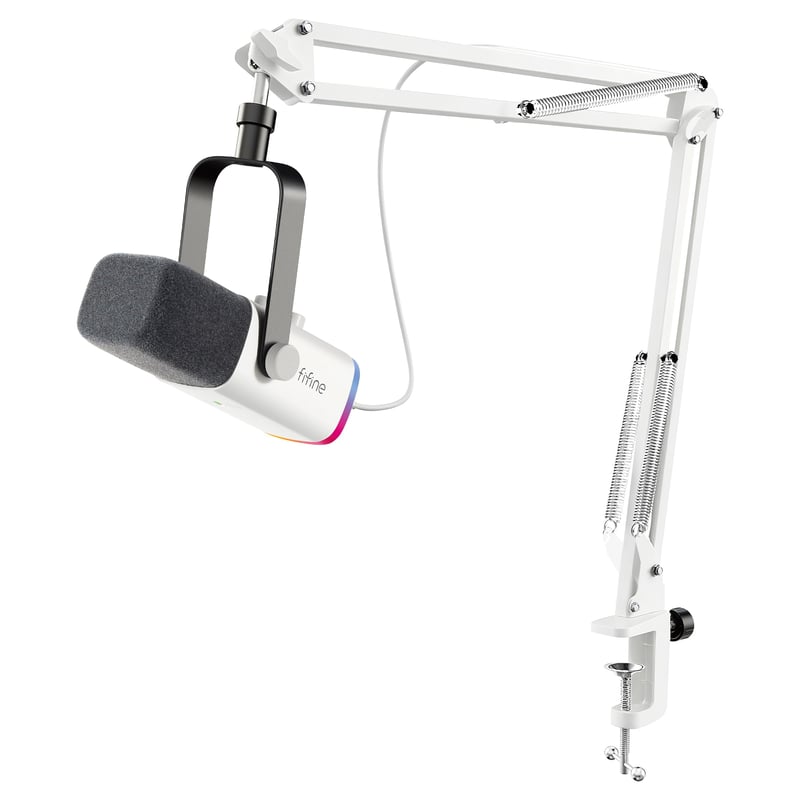 FIFINE XLR streamovací mikrofón s ramenom, USB dynamický herný mikrofón s tlačidlom stlmenia, kompatibilný s PS4/PS5/PC/Mac, na nahrávanie v podcastovom štúdiu -
