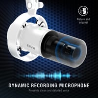 Microfon Dinamic de Studio XLR FIFINE cu Conexiune USB, pentru Streaming, Podcast și Gaming, compatibil cu PS4/5, Mac, Mixere și Plăci de Sunet - Alb 5
