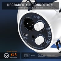 Microfon Dinamic de Studio XLR FIFINE cu Conexiune USB, pentru Streaming, Podcast și Gaming, compatibil cu PS4/5, Mac, Mixere și Plăci de Sunet - Alb 3
