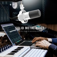 Microfon Dinamic de Studio XLR FIFINE cu Conexiune USB, pentru Streaming, Podcast și Gaming, compatibil cu PS4/5, Mac, Mixere și Plăci de Sunet - Alb 6