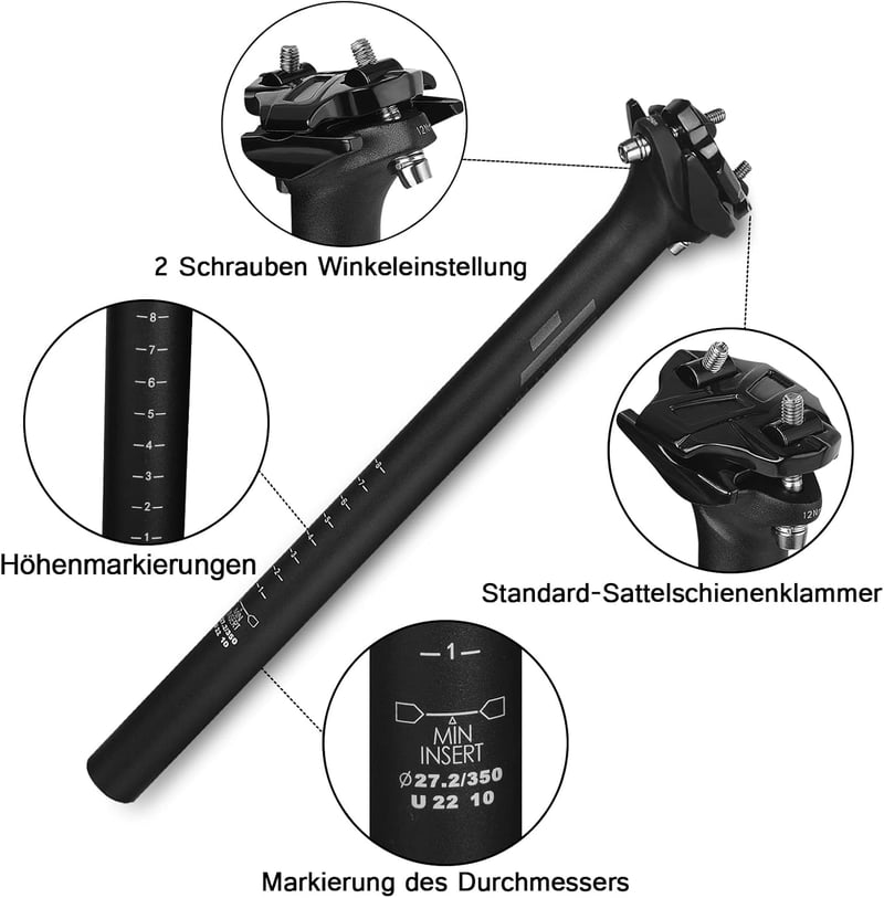 FIFTY-FIFTY Alumínium Nyeregcső 27.2/30.9/31.6mm MTB Kerékpárhoz 350mm