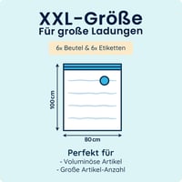 Saci de vidat figg XXL pentru pilote și haine – Set de 6 bucăți, 100 x 80 cm, cu supapă etanșă și etichete pentru notițe 3
