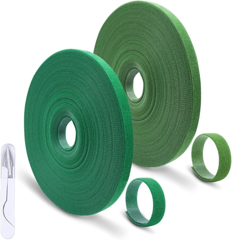FIHODONE 2x20m Növényrögzítő Szalag 10mm Öntapadós Kertészeti Zöld