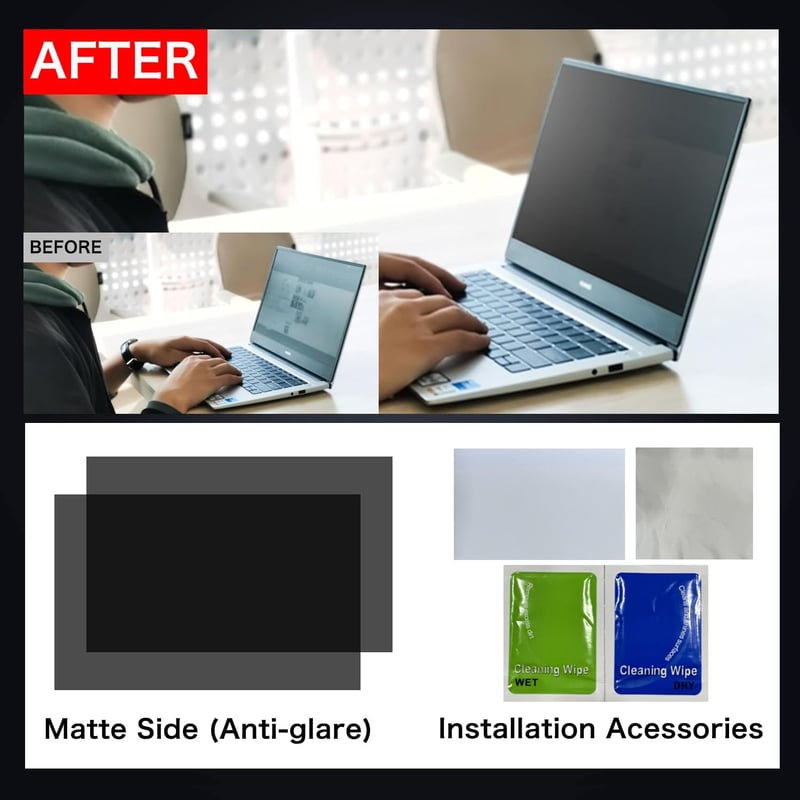 FiiMoo 2 db adatvédelmi kijelzőfólia MacBook Pro 15 hüvelykes 2016-2021 A1990, privát képernyő és kékfény szűrő film