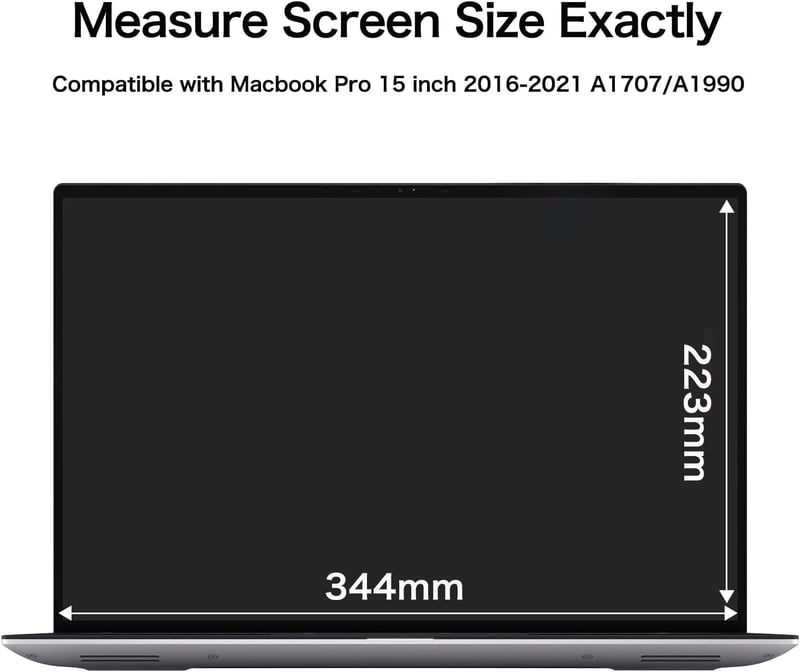 FiiMoo 2 db adatvédelmi kijelzőfólia MacBook Pro 15 hüvelykes 2016-2021 A1990, privát képernyő és kékfény szűrő film