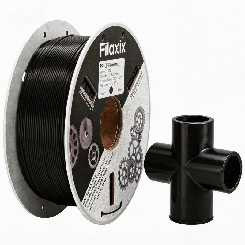 Filaxix Uhlík-polypropylénový filament 1,75 mm, 700 g, čierny, pre Bambu LAB, QIDI MAX3, FLASHFORGE Adventurer 5M, 3D tlačiarne Prusa, odolný voči krúteniu